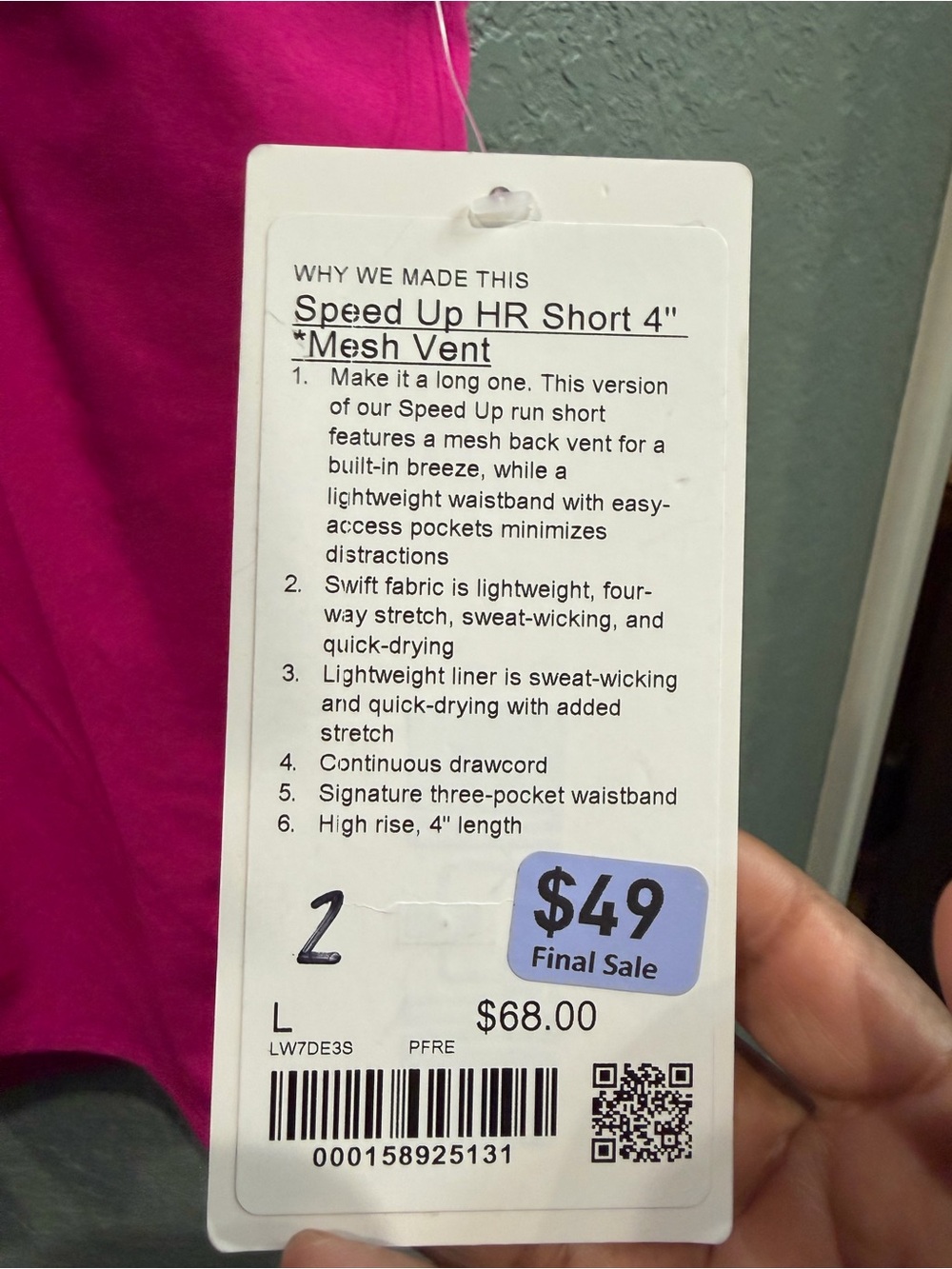 Lululemon speed up 4 in high rise pink flare - Picture 3 of 3